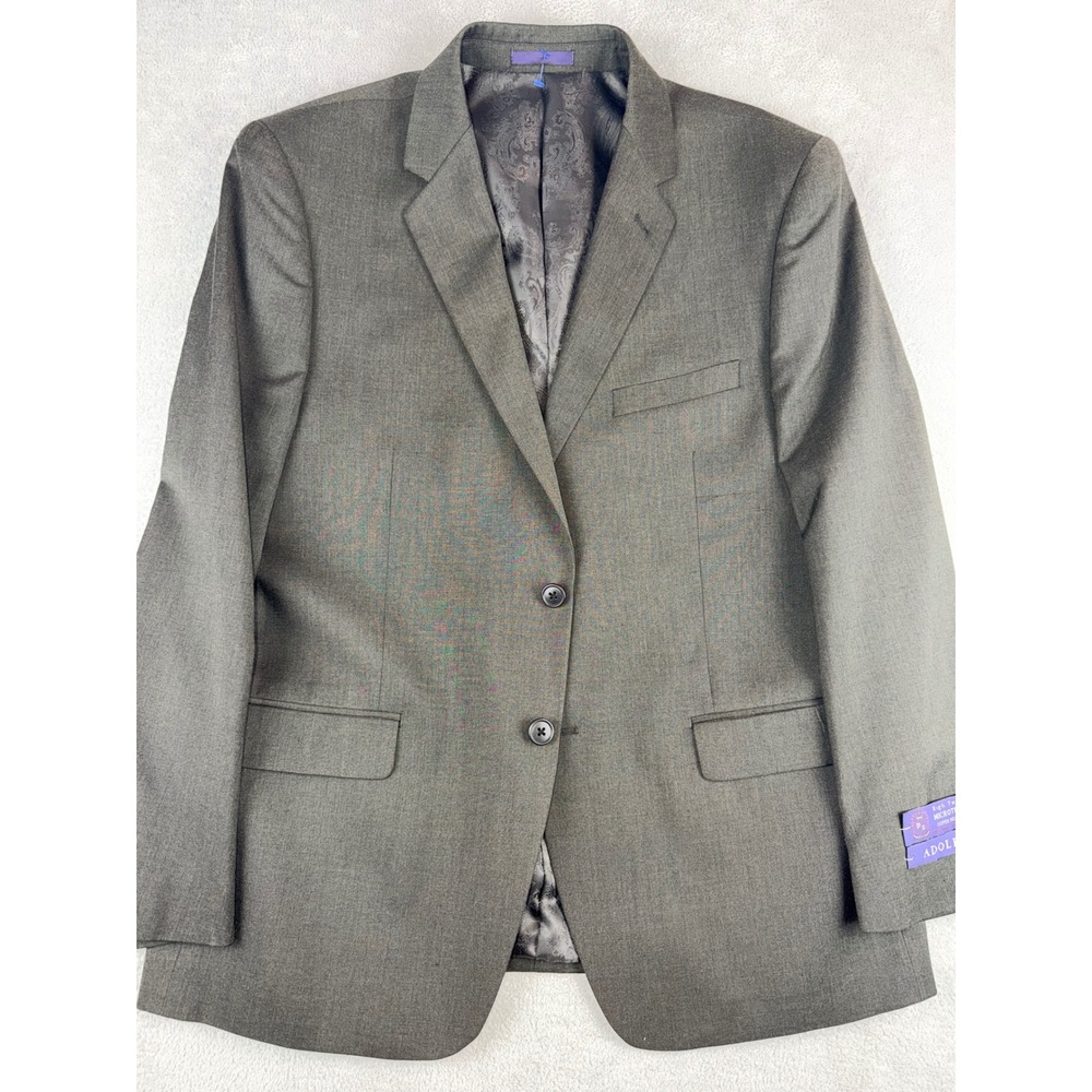 Adolfo Mens 42S Blazer Brown Neat High Twist Microtech Suit Jacket 3121J NEW